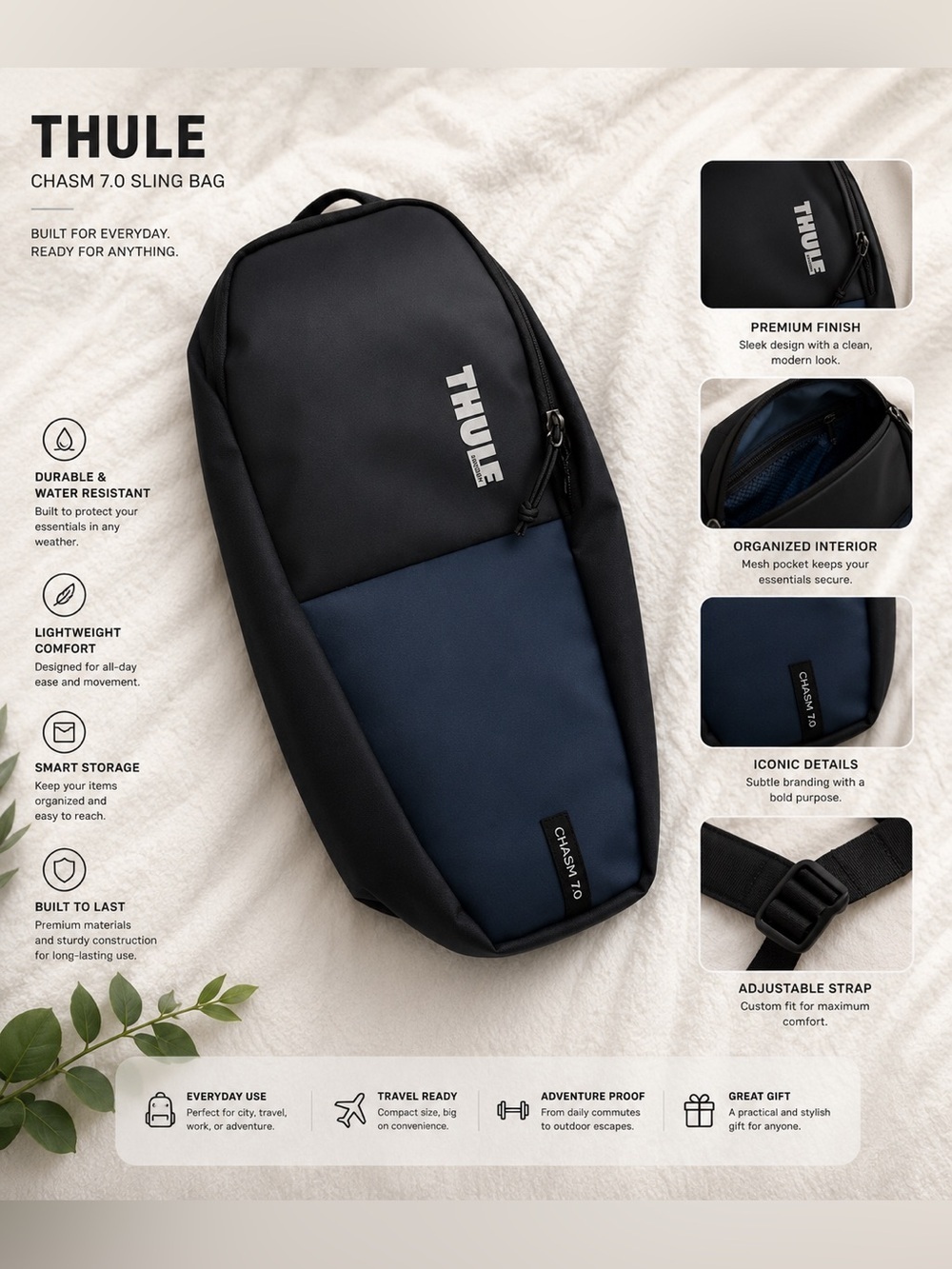 Thule Men's Navy and Black Belt Bag